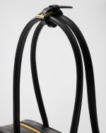 Re-Nylon and Leather Small Top-Handle Bag With Padlock - Image 3